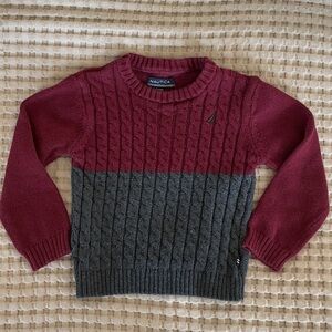 Nautica 24 Month Boys Two-Tone Cable Knit Sweater